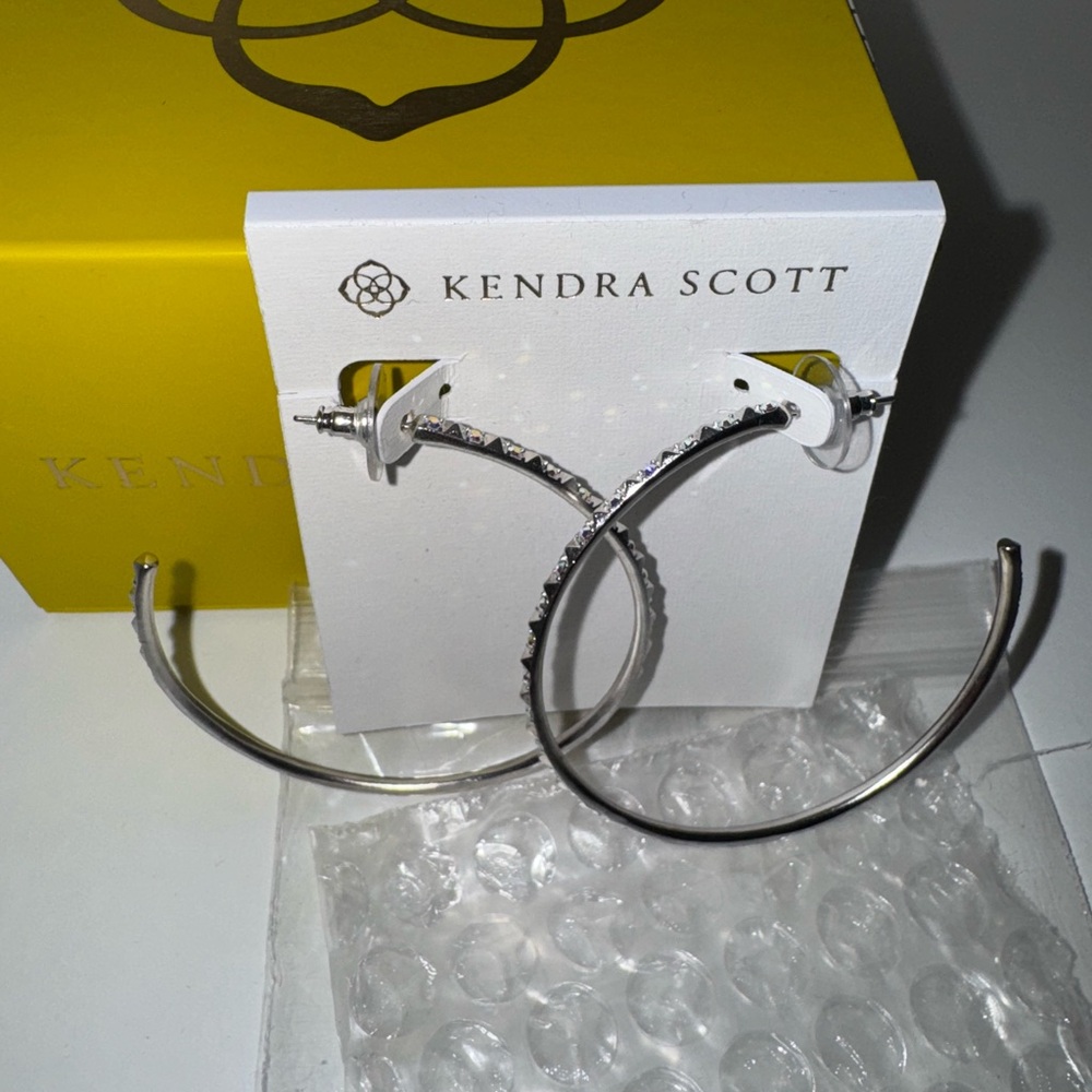 NEW: Kendra Scott Silver Val Hoop Earrings - Picture 2 of 5